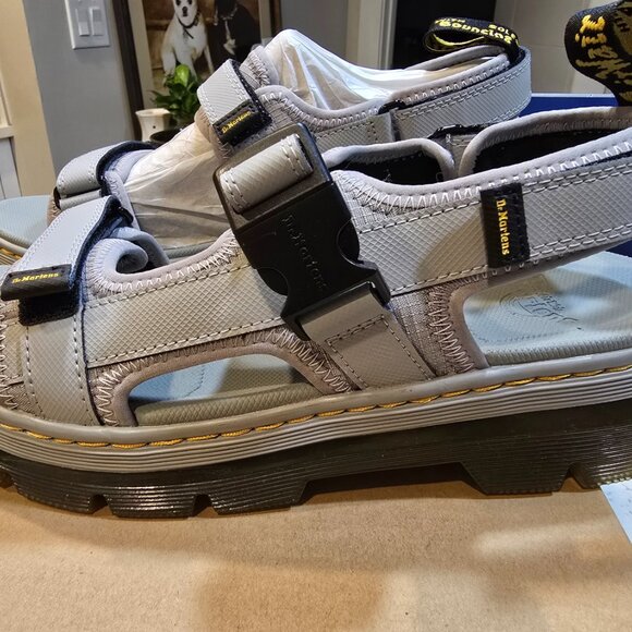 Dr Martens Forster Sandals Gunmetal Gray Mens Size 12 30835053 NEW SLIP-ON - Picture 2 of 13